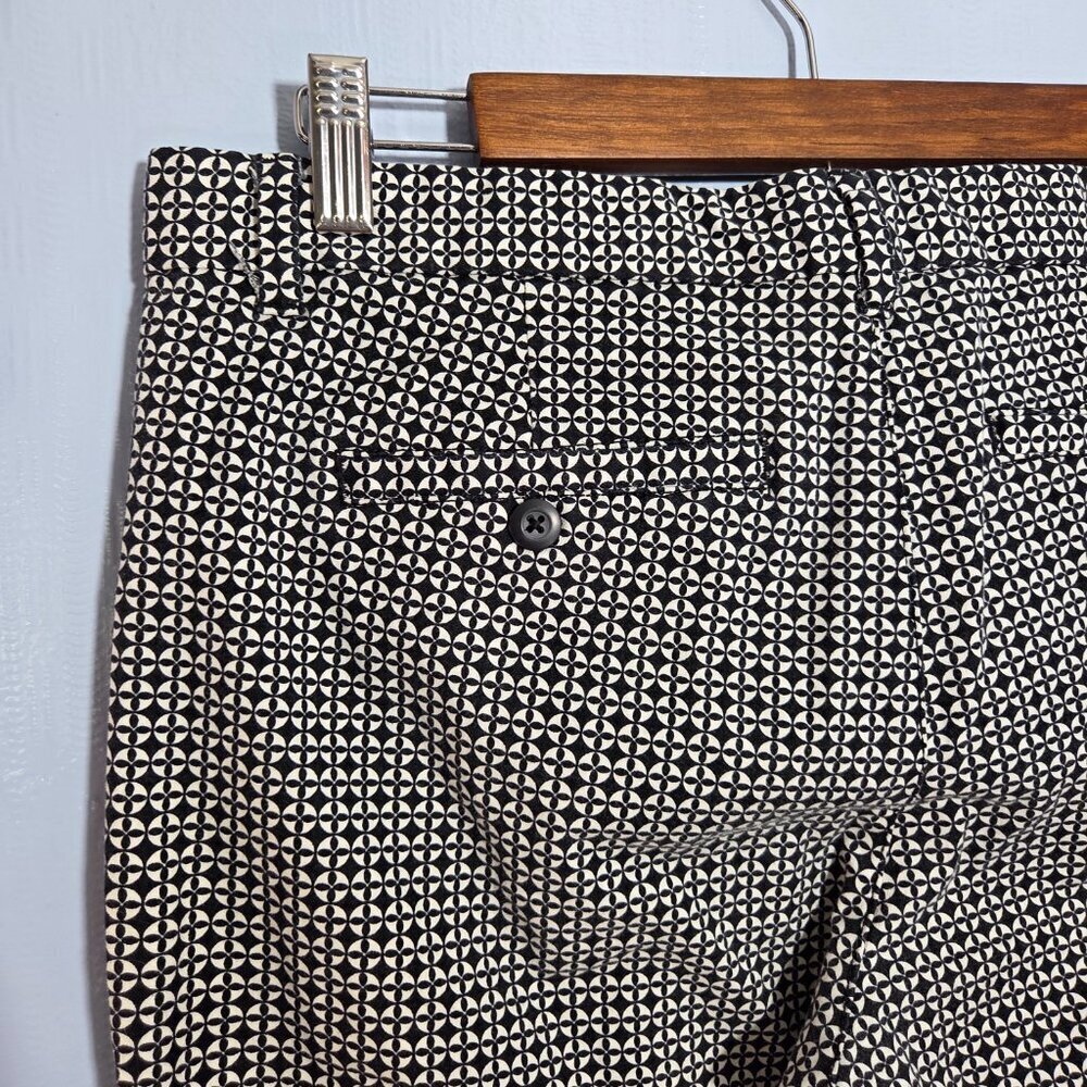 Gap Size 10R Slim City Black White Print Casual Ankle Straight Leg Pants - Picture 7 of 10